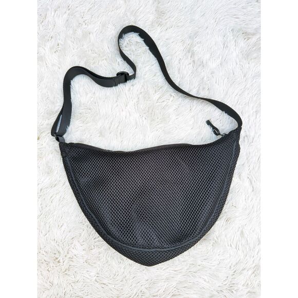 Uniqlo Handbags - UNIQLO Black Mesh Crossbody Sling Bag Unisex Adjustable Strap